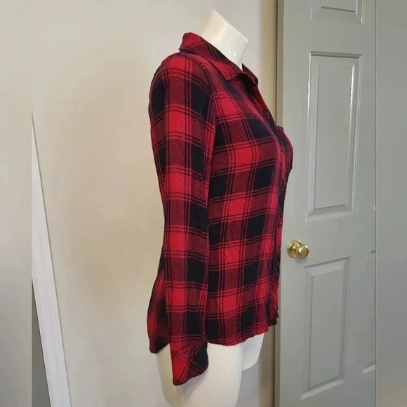 Rails Hunter Midnight Garnet Plaid Long Sleeve Button Down Shirt(XS) - Picture 3 of 11